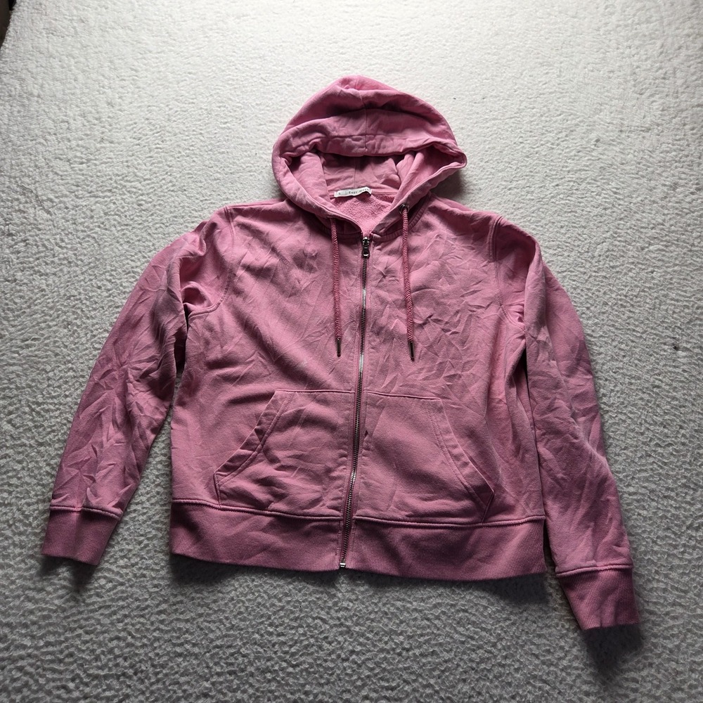 Easy Wear Hoodie Womens Small Pink Full Zip Fleece Kangaroo Pockets Casual